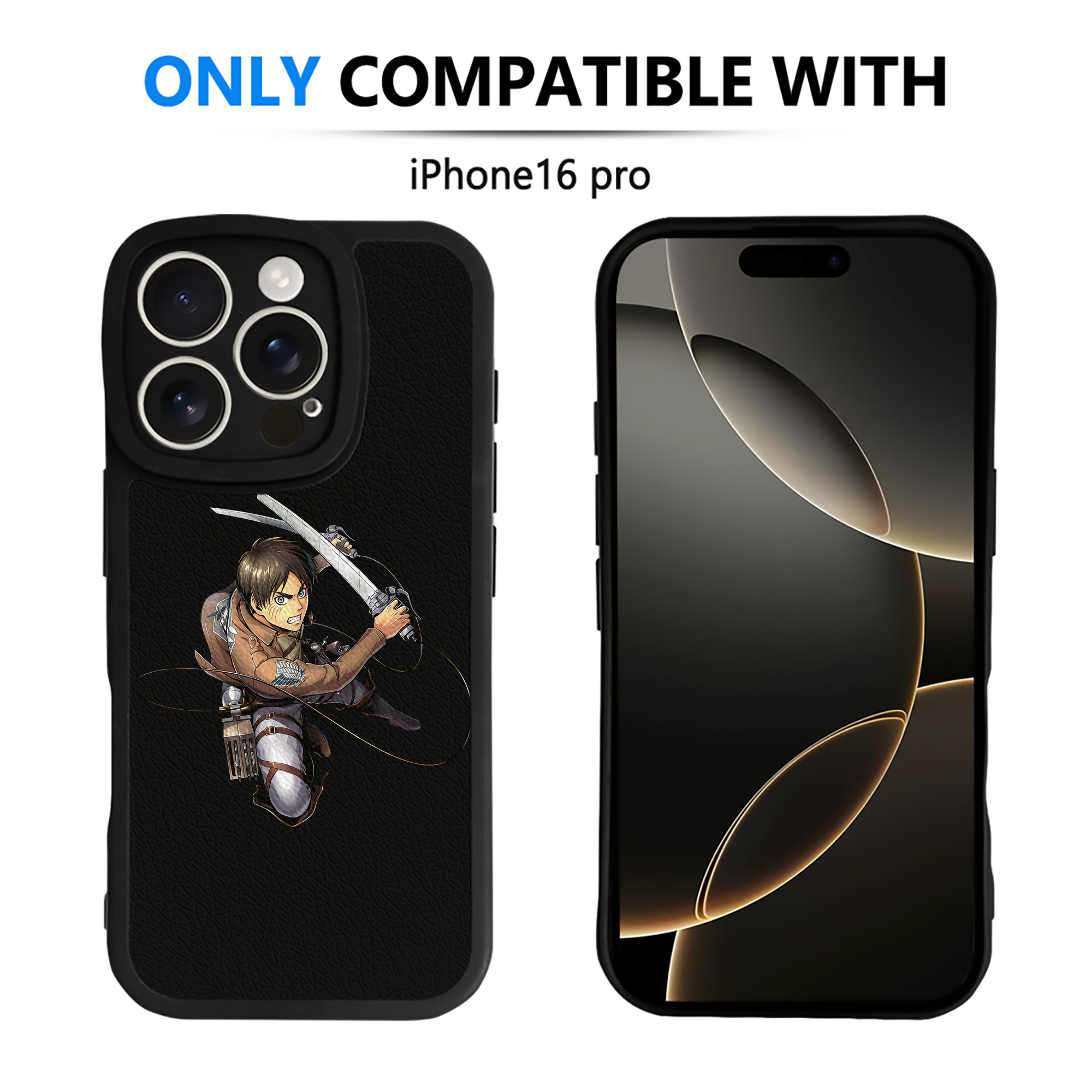 （画像用） 進撃の巨人 エレン･イェーガー Attack on Titan Eren Jäger 【iPhone 16シリーズ対応】シリコンスマホケース（レザー調） 材質：シリコン